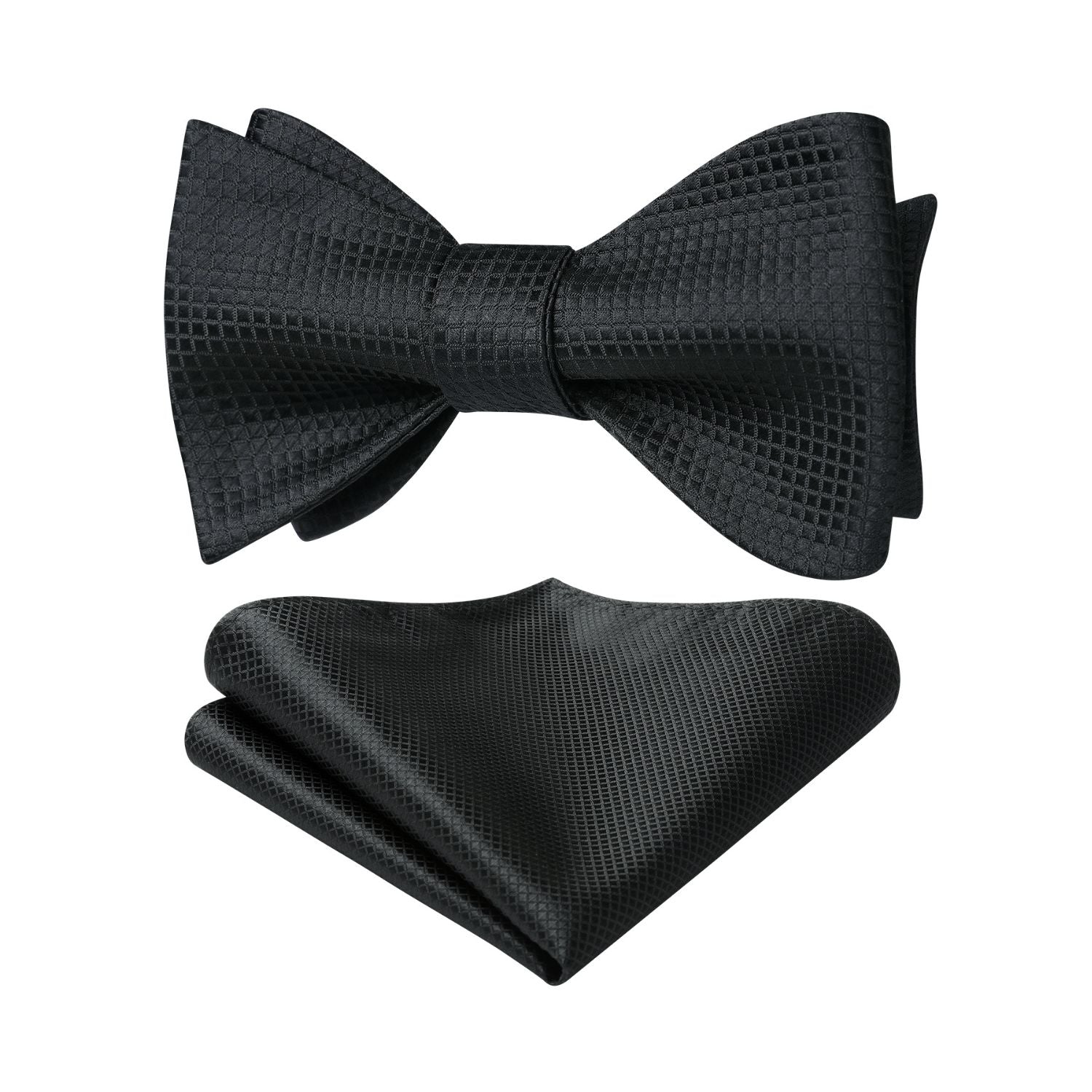 Black Plaid Bow Tie Set For Special Occasions
