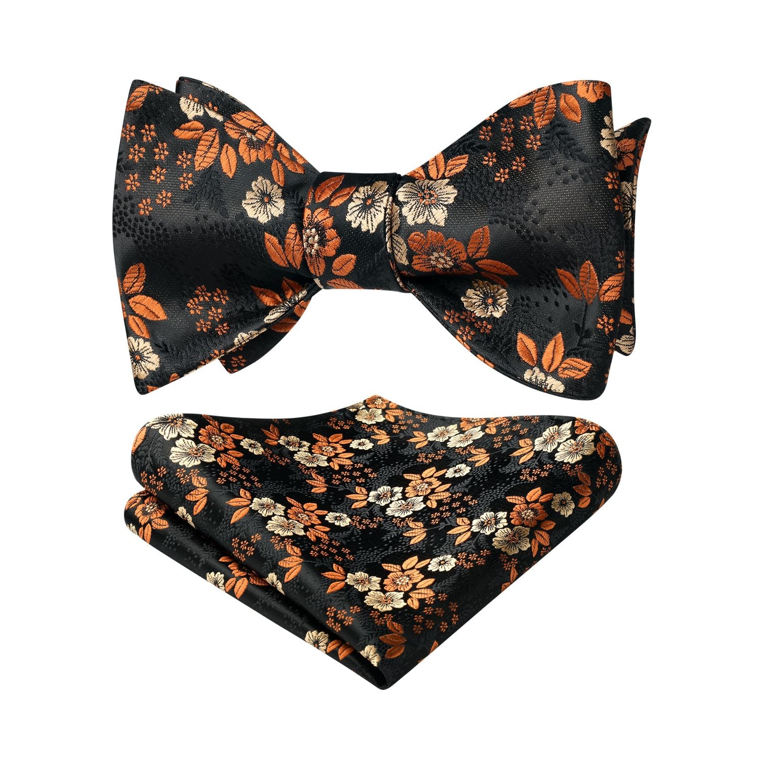 Black Floral Bow Tie Set Groomsmen Wedding