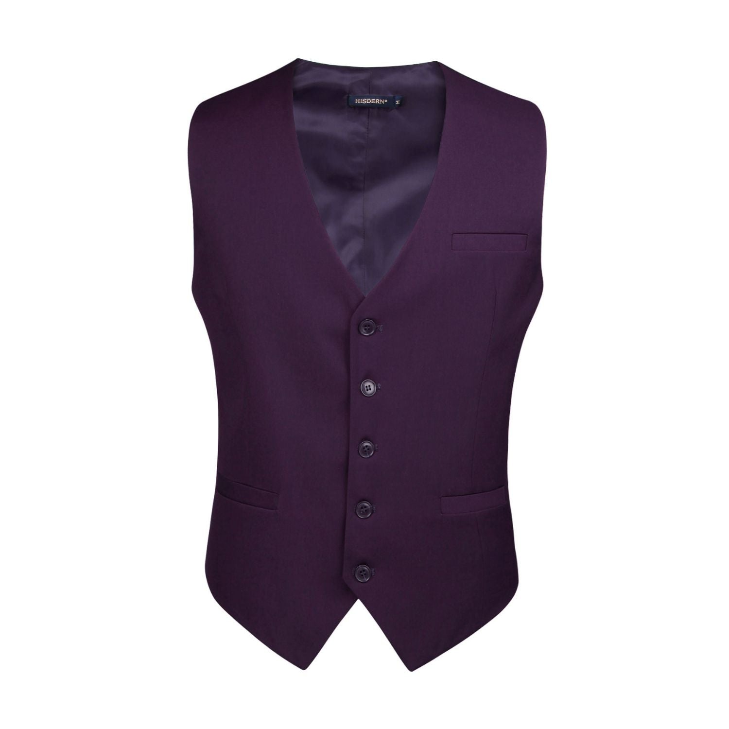 Men's Purple Satin Suit Vest For Wedding - Image 2