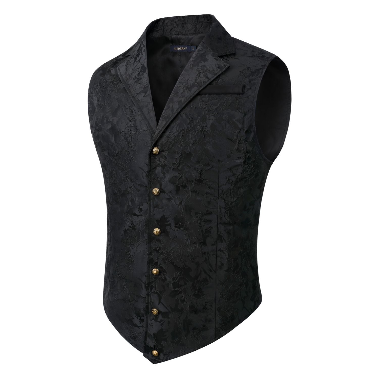 Gothic Men's Formal Vest Black Lapel Party Coat - Image 2