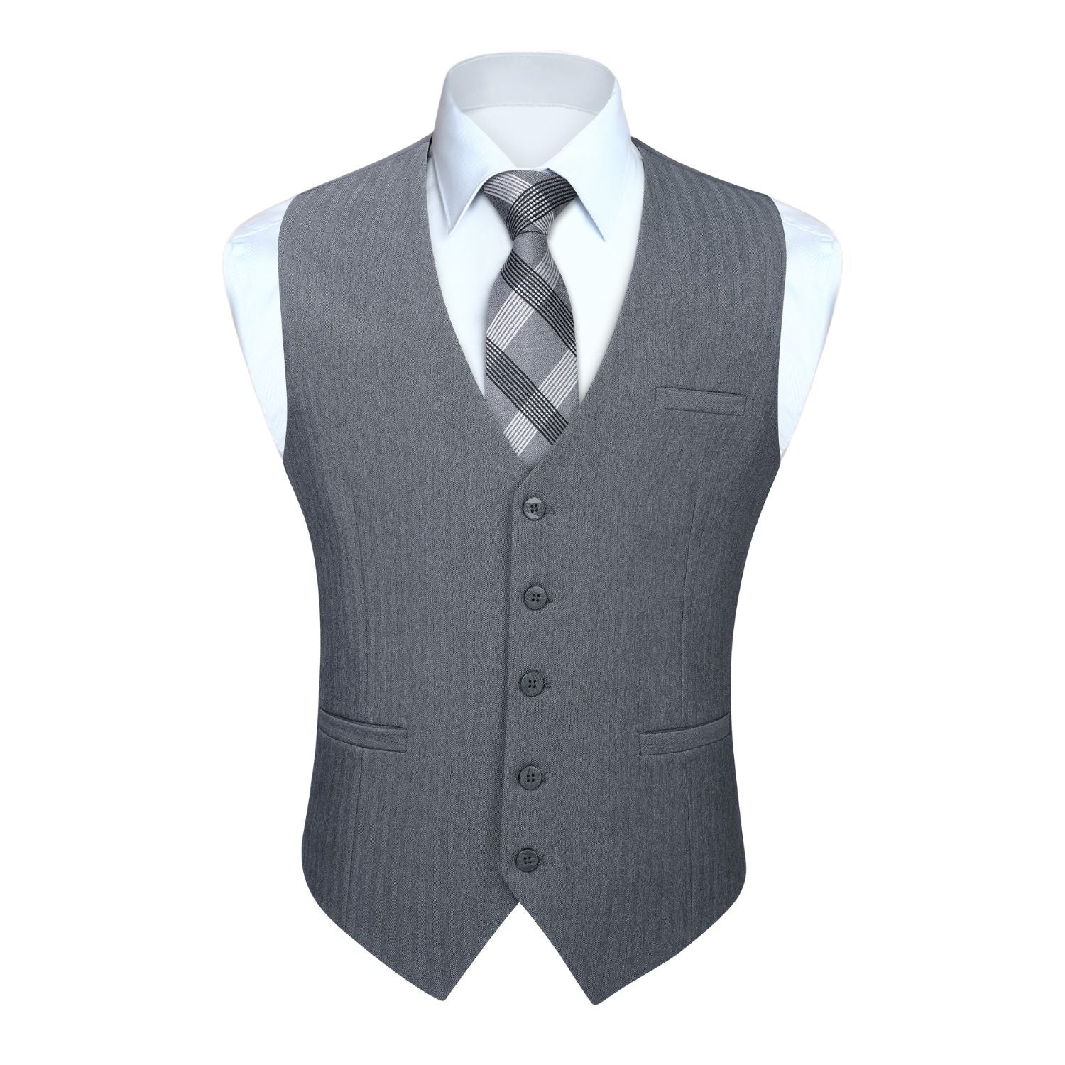 Men's Grey Satin Suit Vest Formal Wear