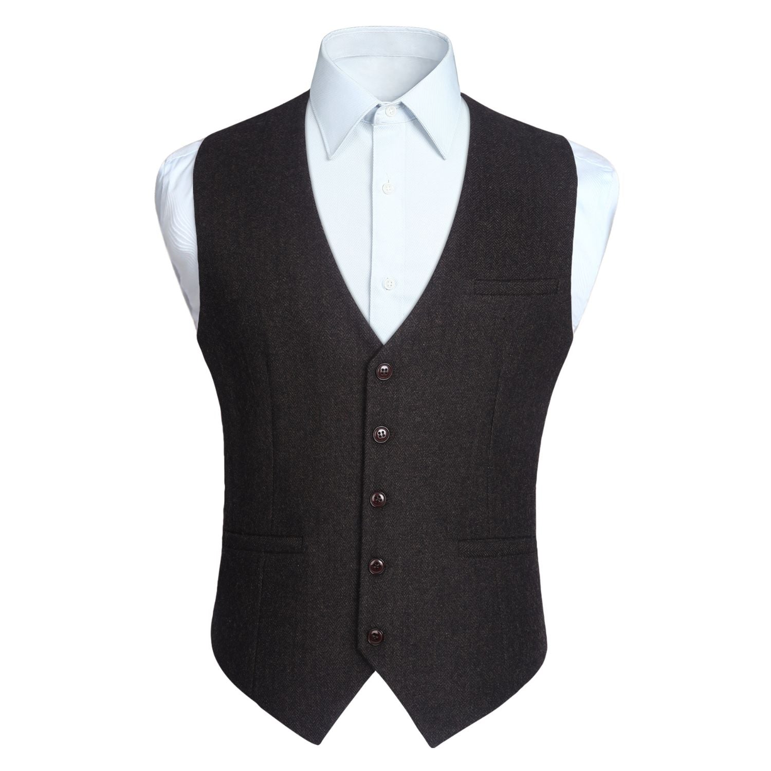 Men's Dark Brown Satin Suit Vest Formal Wear