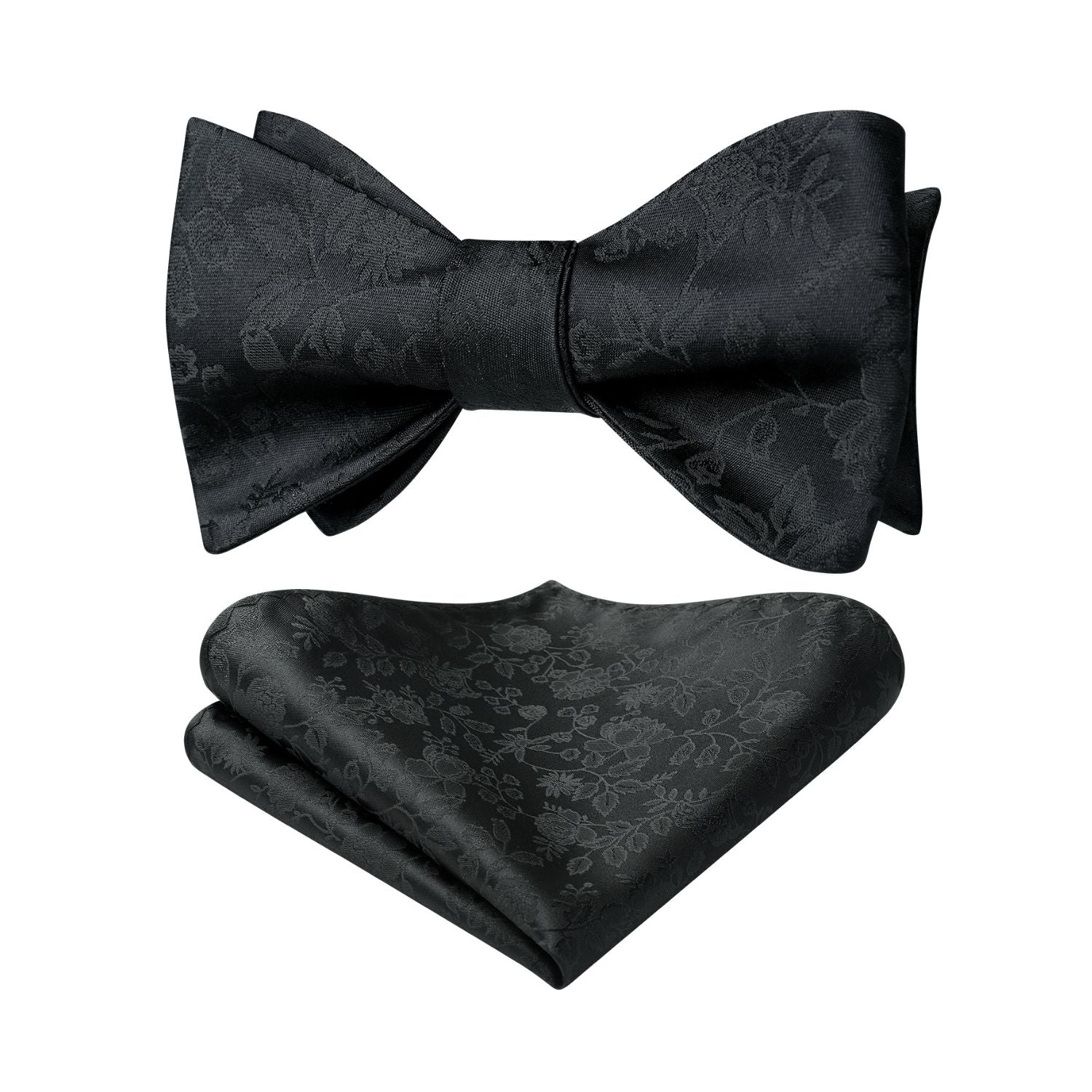 Black Floral Bow Tie Set Groomsmen Wedding