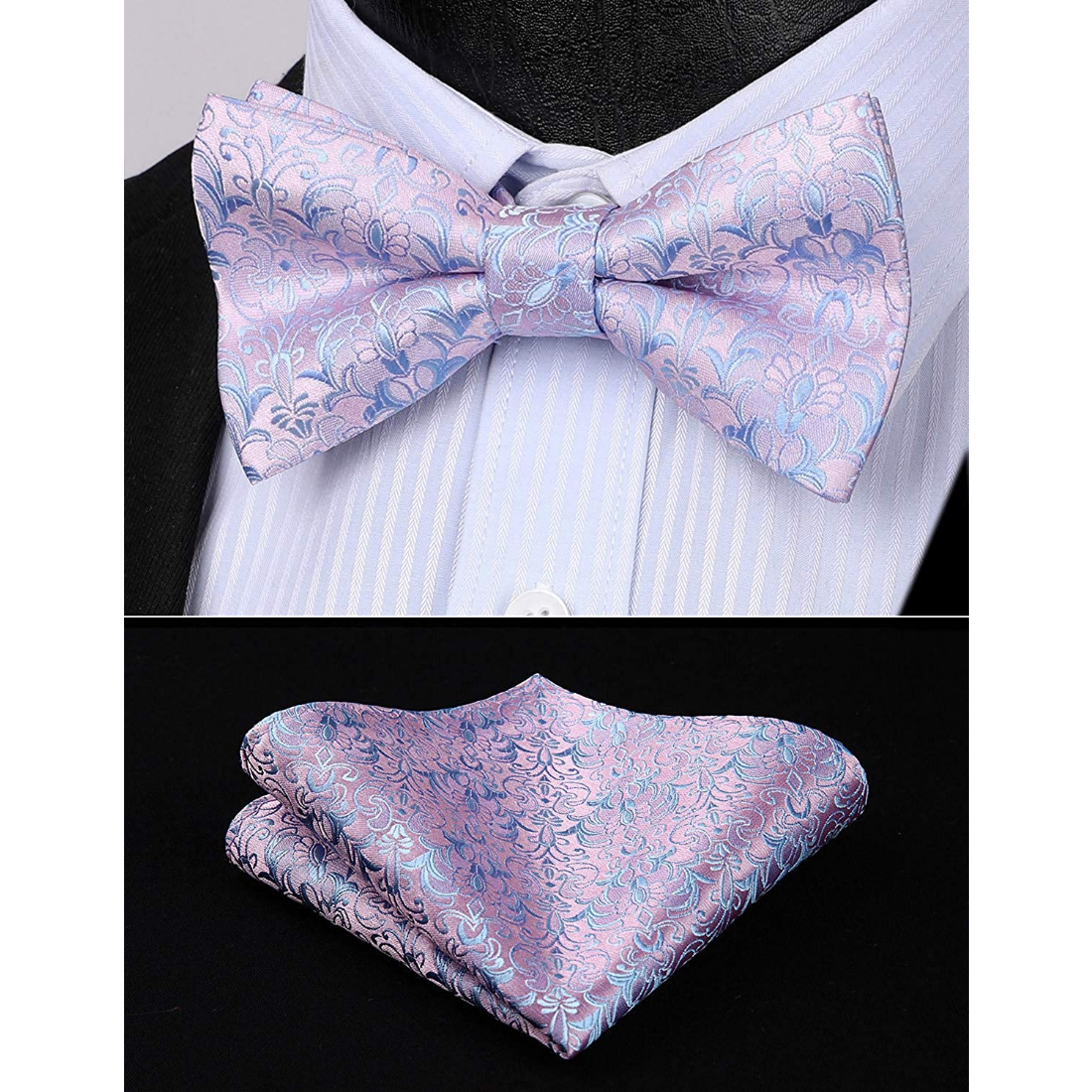 Pink Paisley Pre-Tied Bow Tie Set For Wedding - Image 2