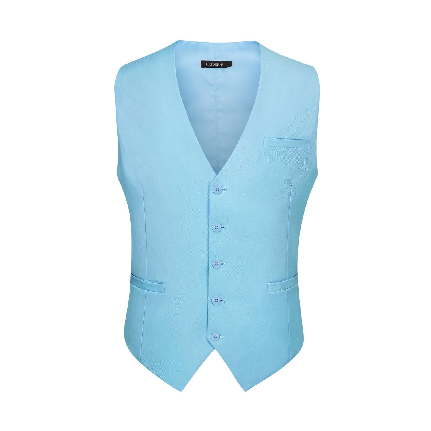 Men's Blue Satin Suit Vest Formal Wear - Image 2