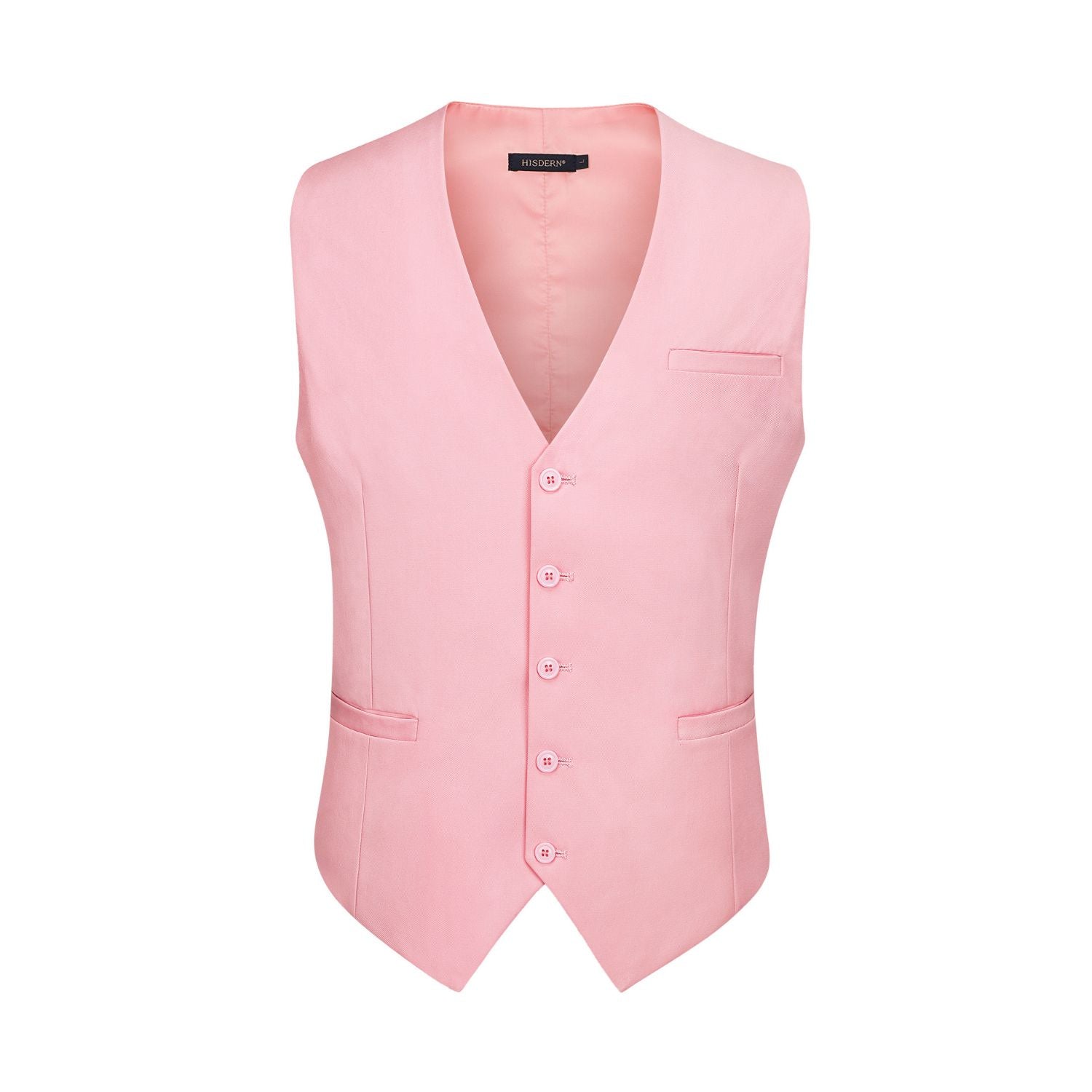 Men's Blush Satin Suit Vest Formal Wear - Image 2