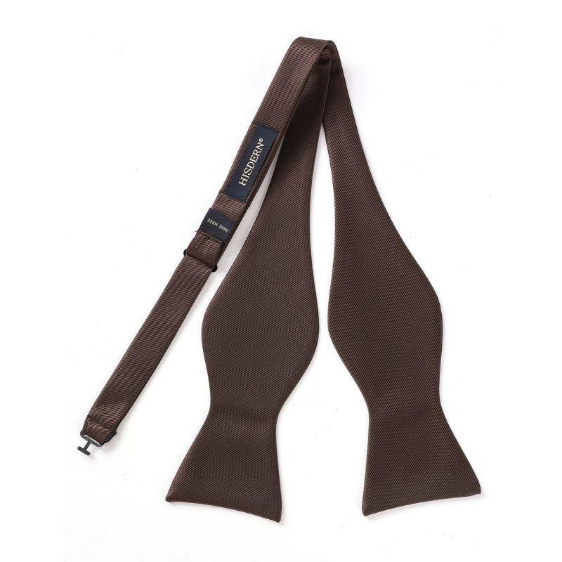 Brown Solid Bow Tie Accessories Set For Evening Wear - Image 3
