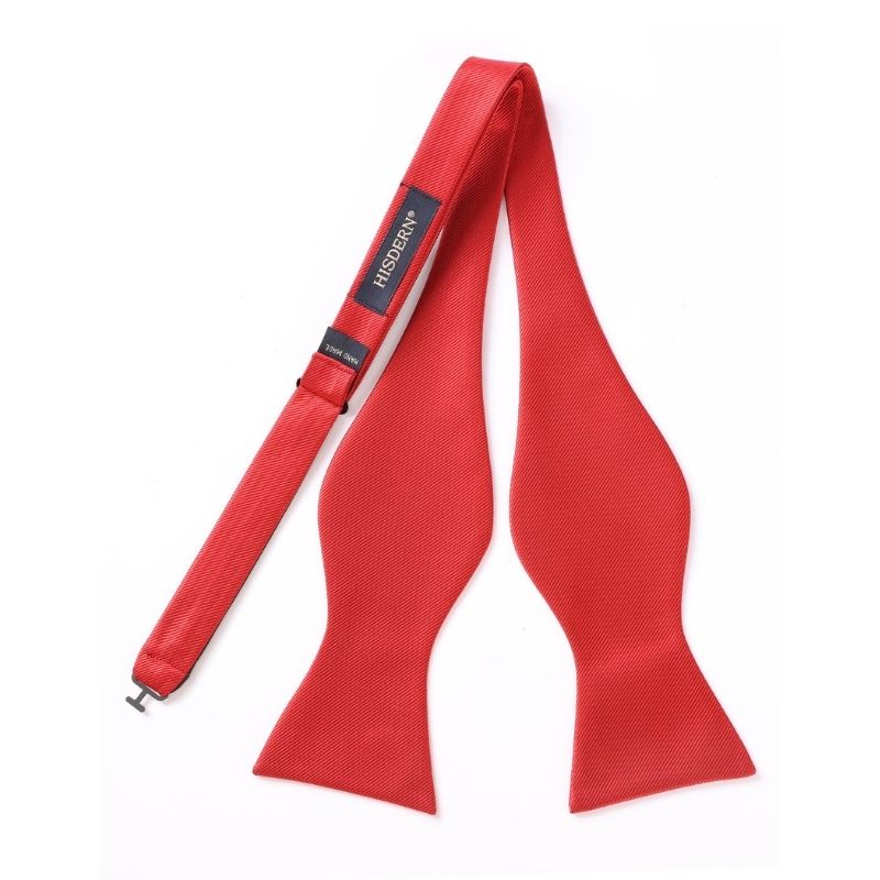 Red Solid Bow Tie Accessories Set For Evening Wear - Image 3