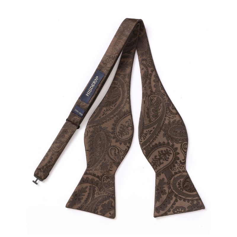 Brown Paisley Bow Tie Set For Evening Wear - Image 3