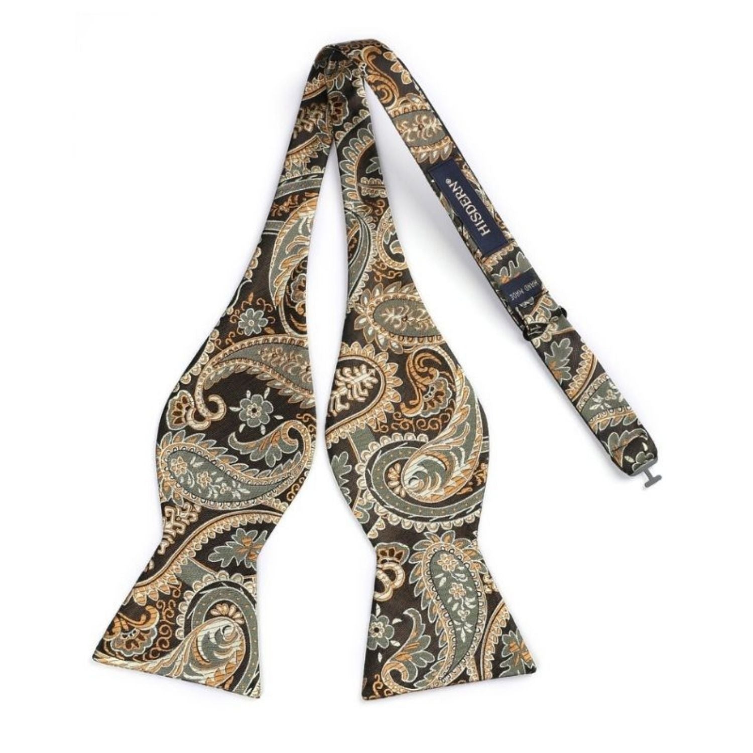 Vintage Gold Paisley Bow Tie Set Groomsmen Wedding - Image 3