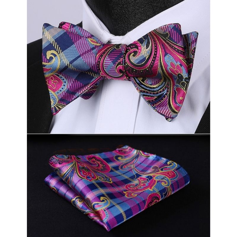 Pink Paisley Bow Tie Set For Evening Wear - Image 2