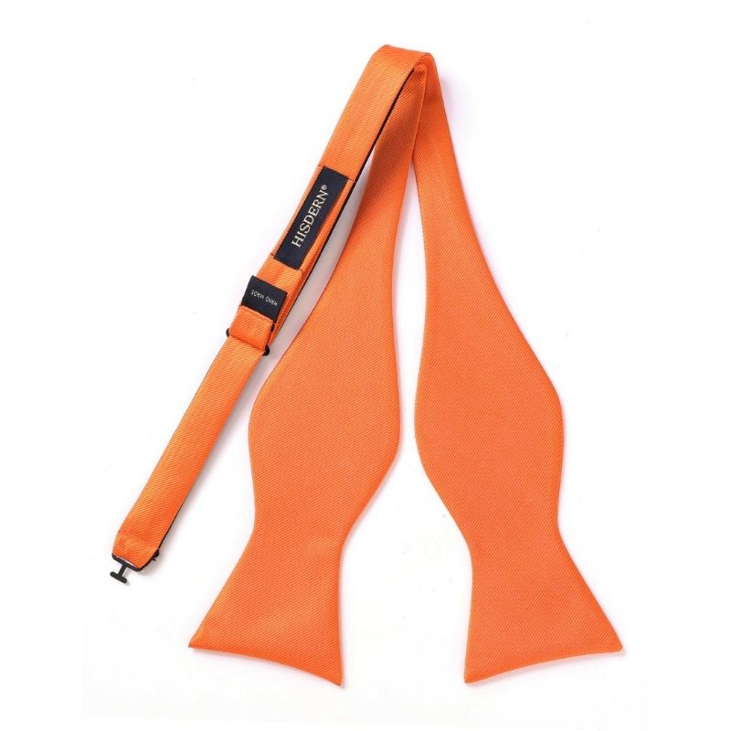 Orange Solid Bow Tie Accessories Set For Evening Wear - Image 3