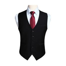 Black Satin Foraml Vest - Formal Office Wear