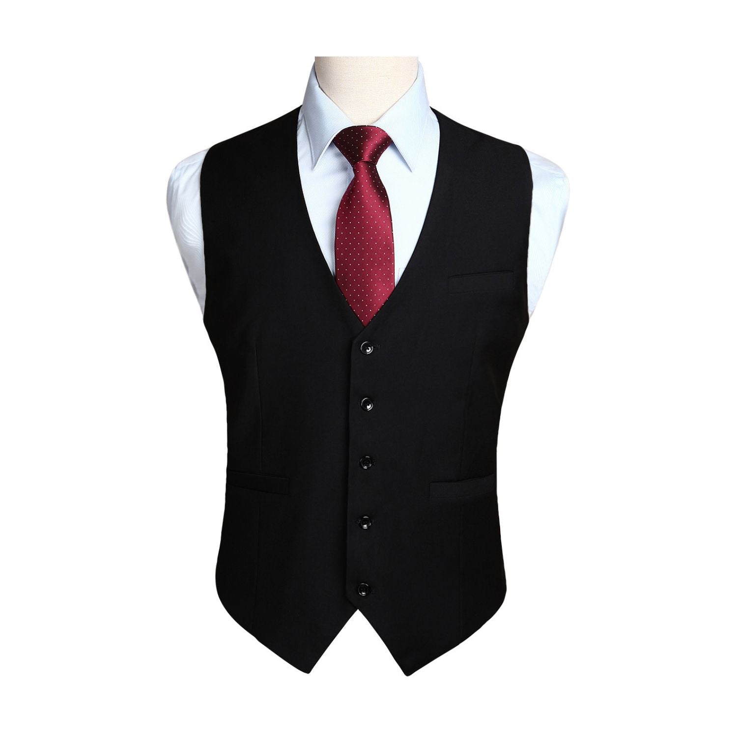 Black Satin Foraml Vest - Formal Office Wear