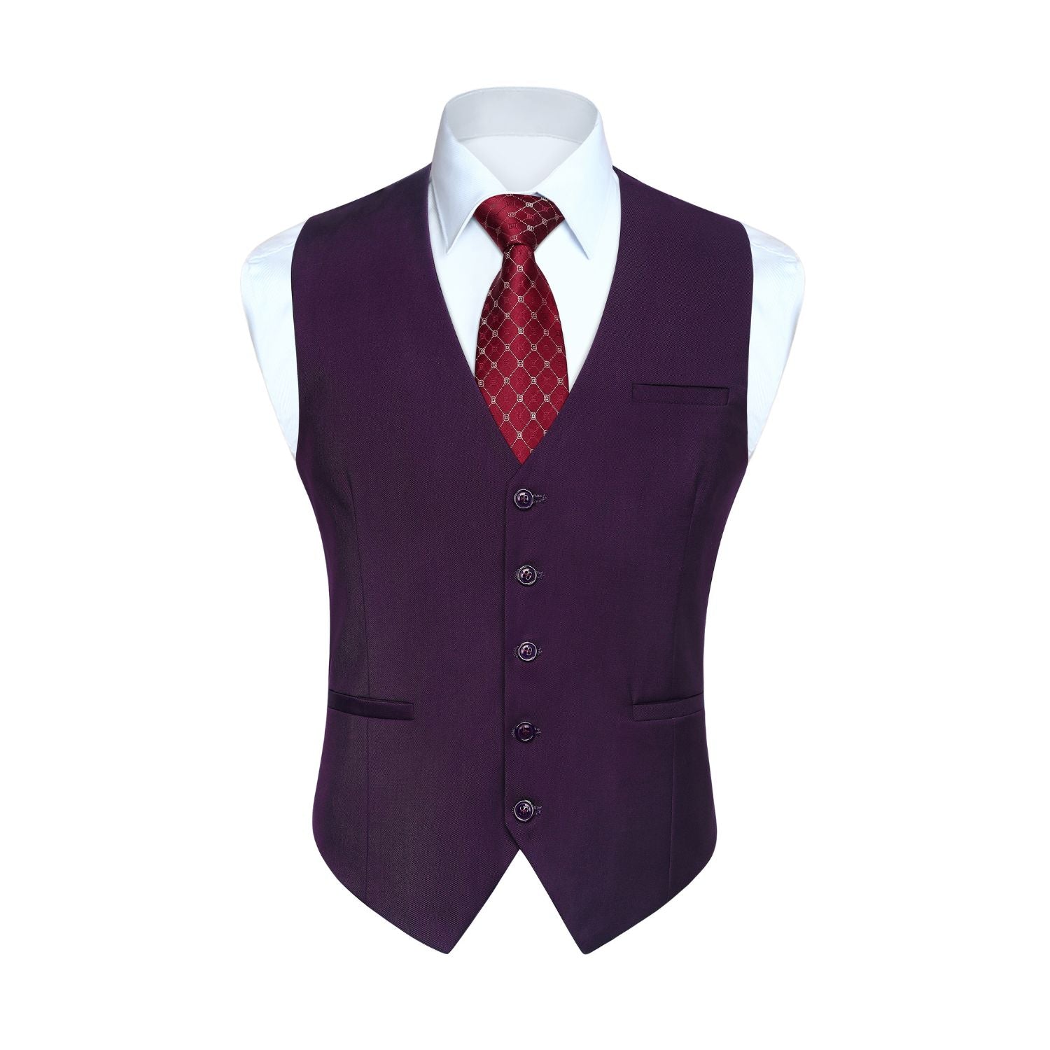 Men's Purple Satin Suit Vest For Wedding