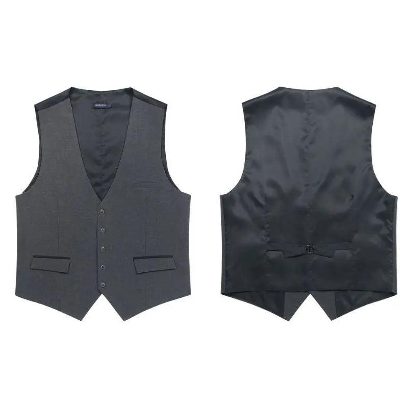 Men's Grey Satin Suit Vest Formal Wear - Image 2