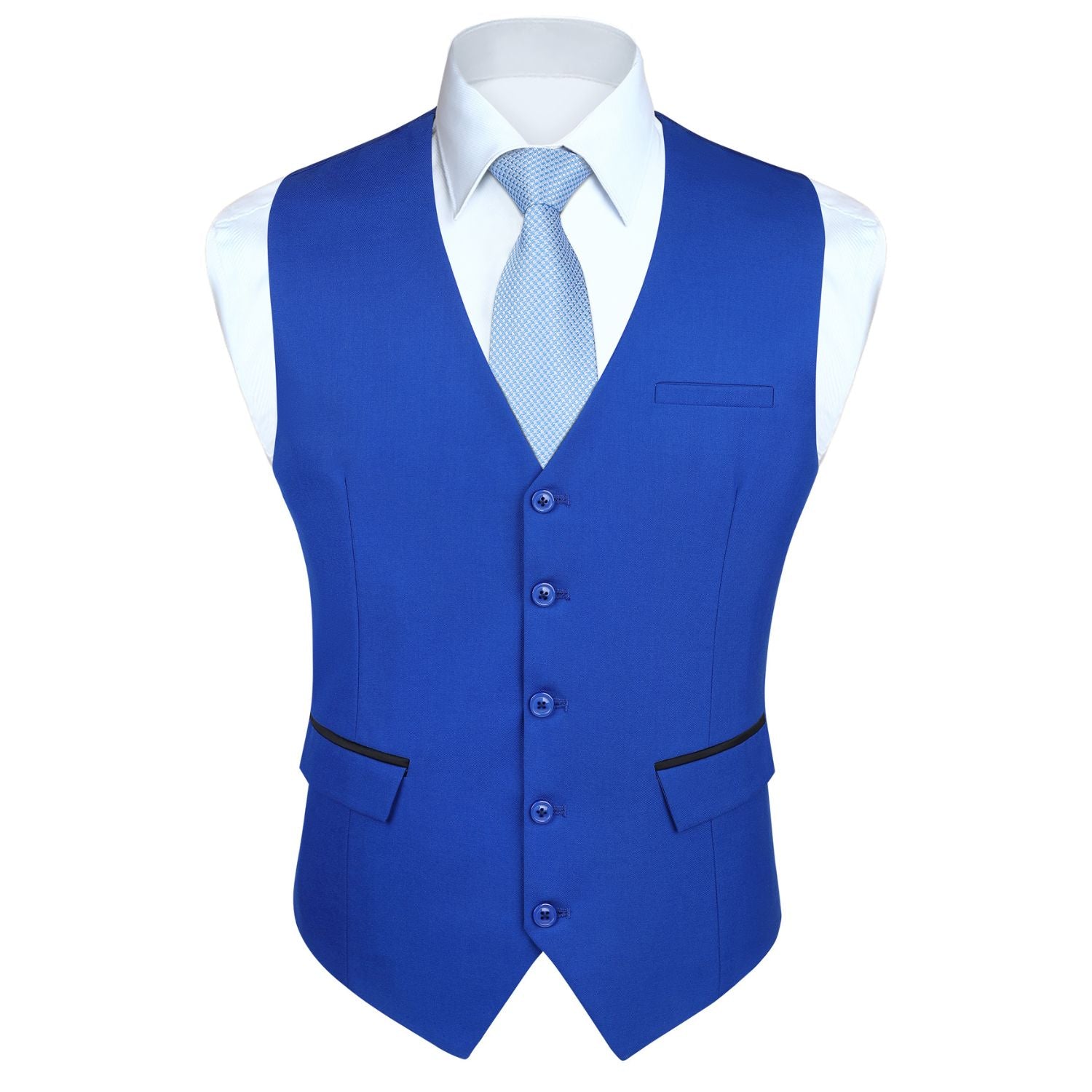 Men's Royal Blue Satin Suit Vest Formal Wear