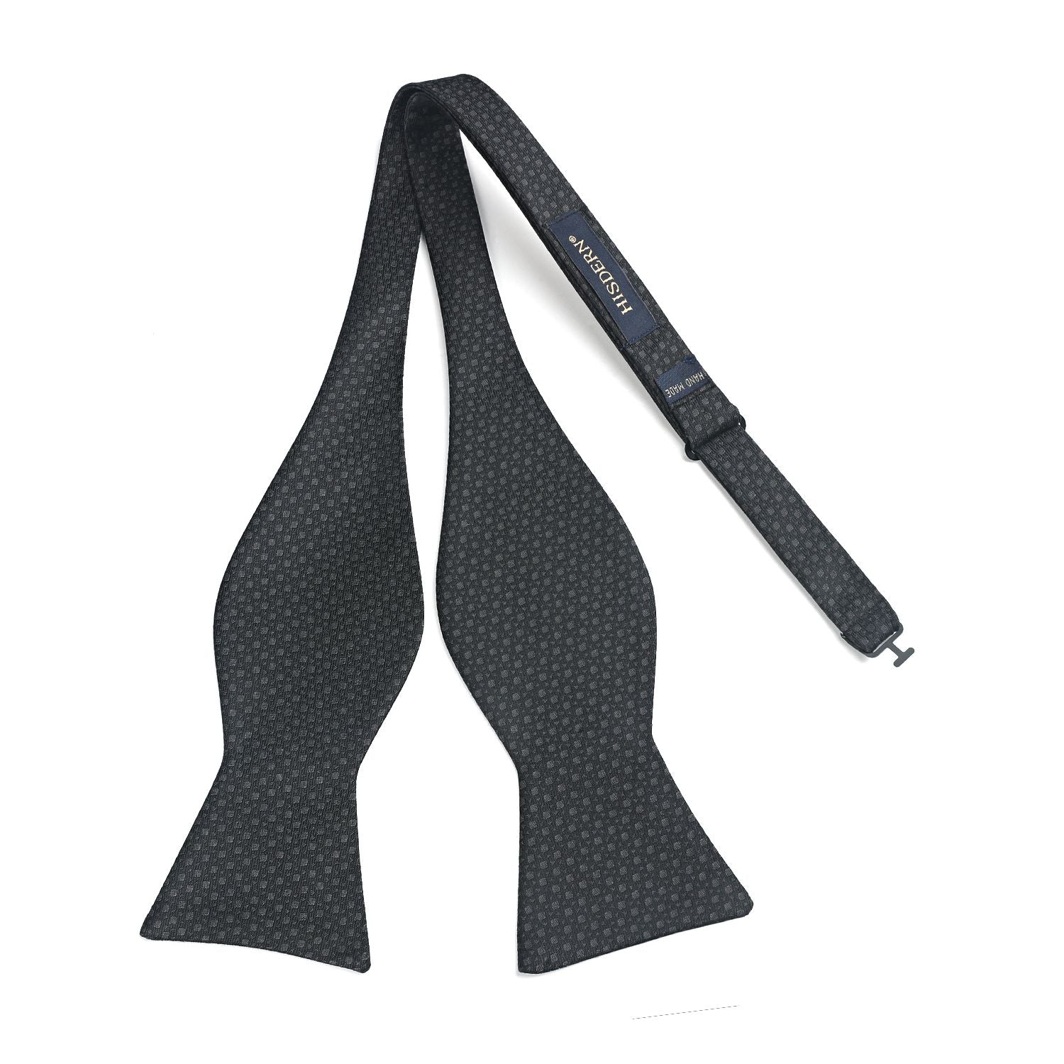 Houndstooth Bow Tie Pocket Square Black Formal Attire - Image 3