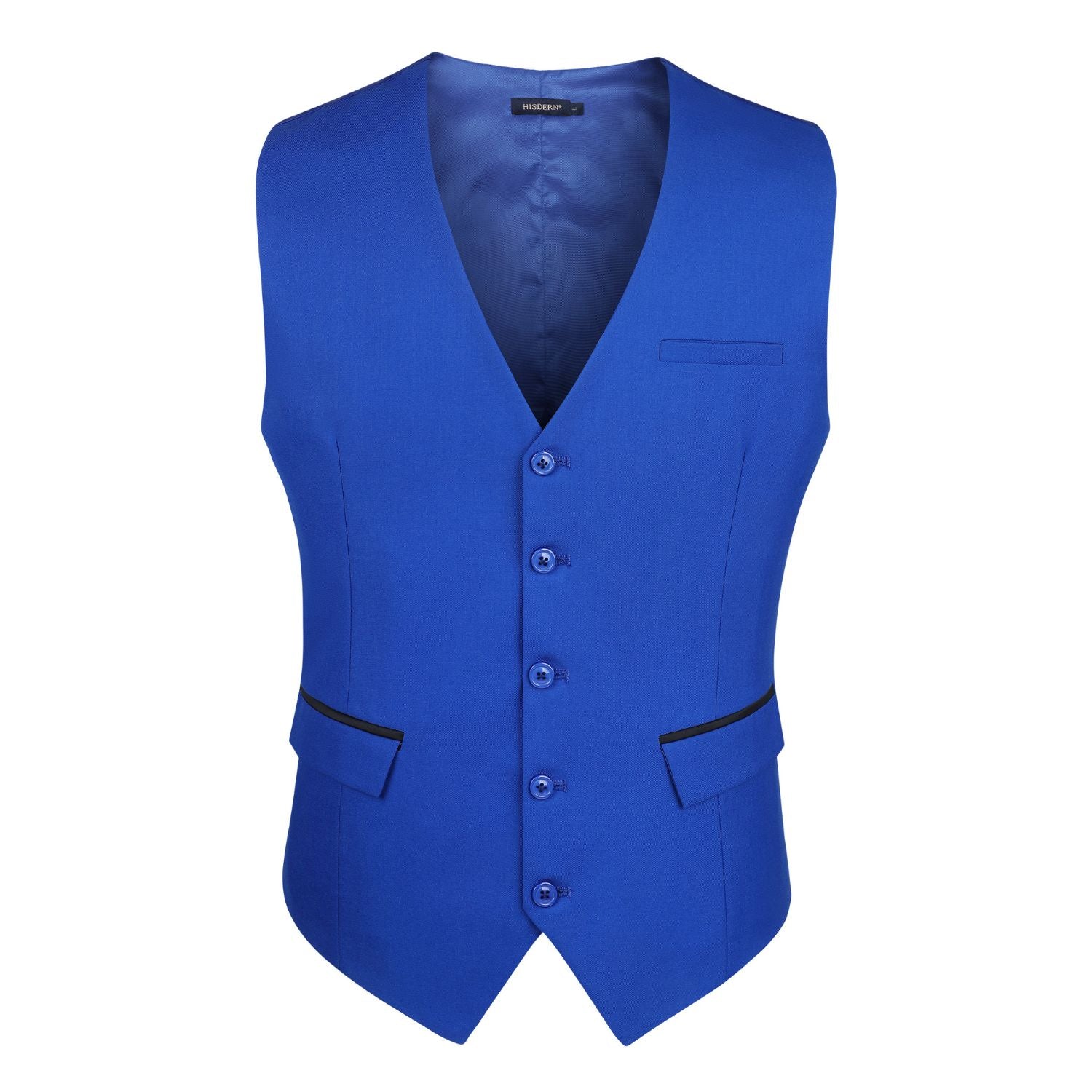 Men's Royal Blue Satin Suit Vest Formal Wear - Image 2