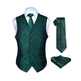 Green Silk-Back Dress Vest For The Wedding