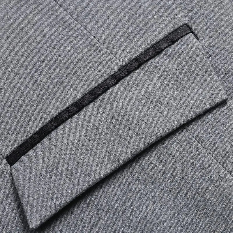 Men's Grey Satin Suit Vest Formal Wear - Image 3
