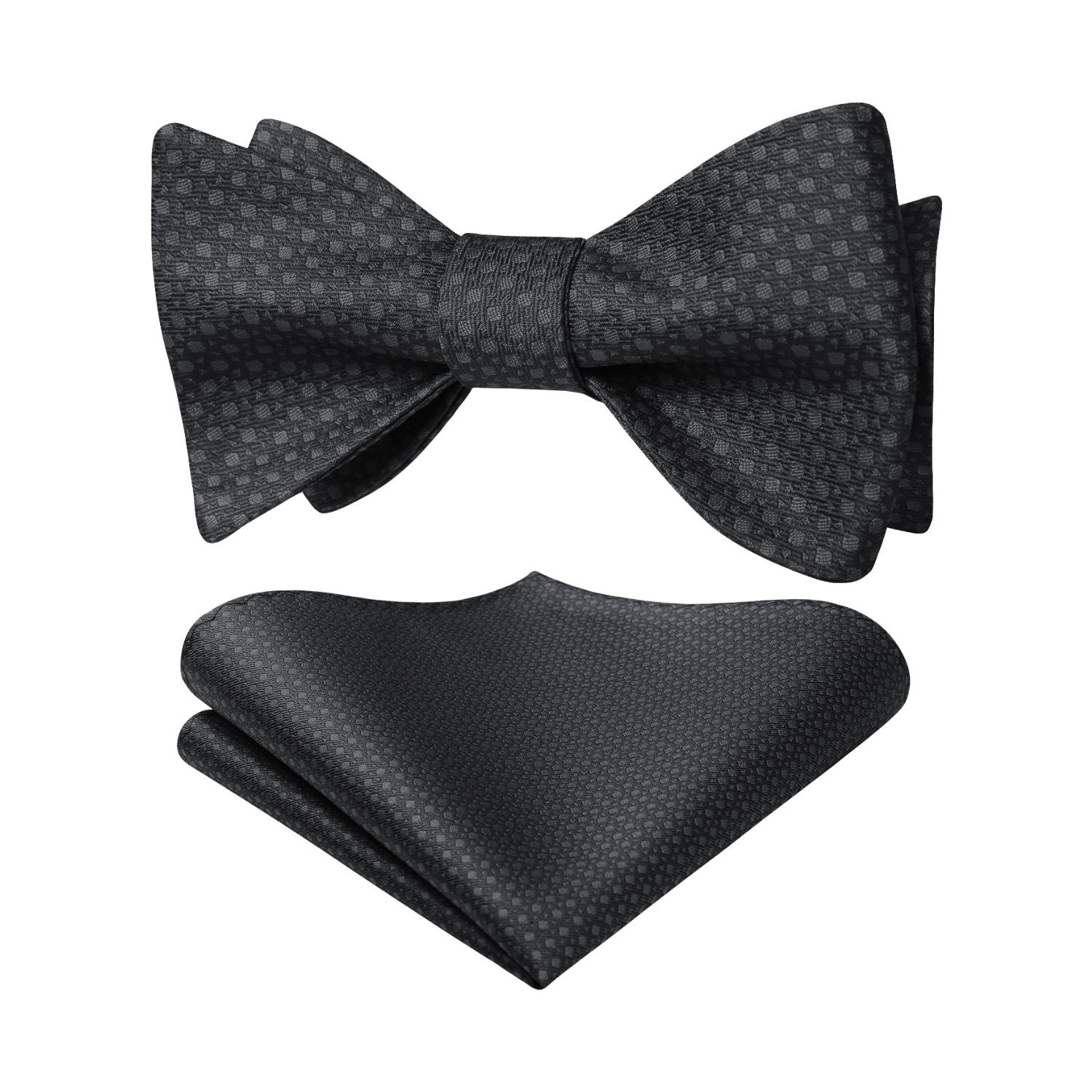 Houndstooth Bow Tie Pocket Square Black Formal Attire