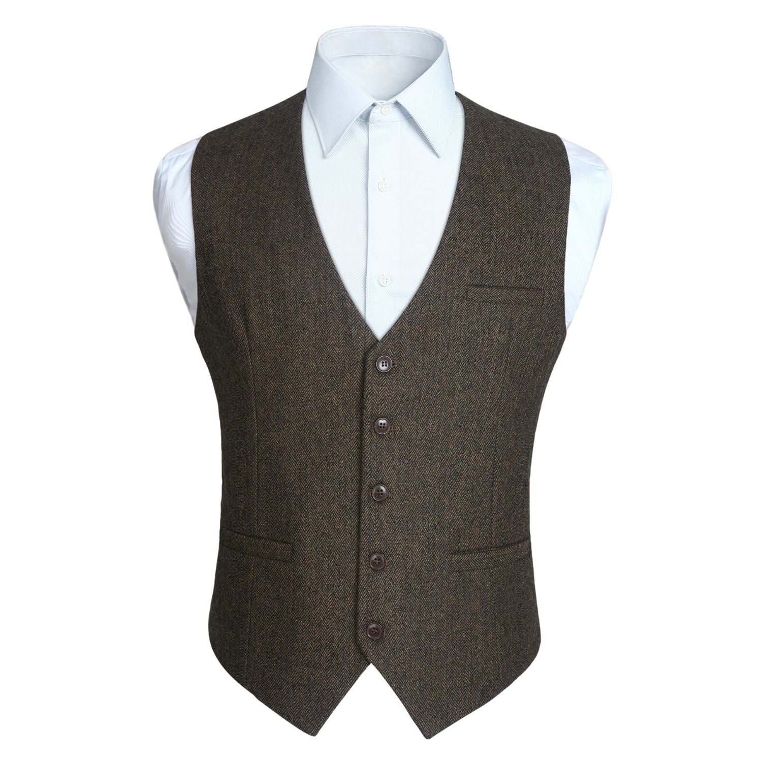 Men's Khaki Satin Suit Vest Formal Wear