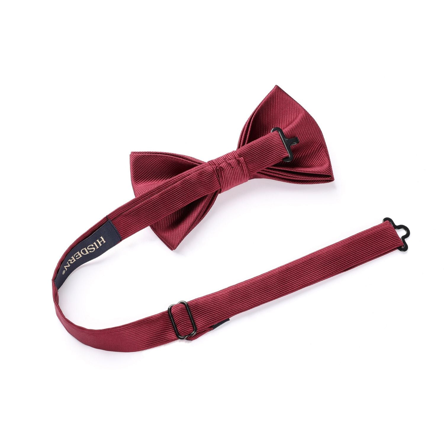 Burgundy Solid Pre-Tied Bow Tie Accessories Set For Evening Wear - Image 3