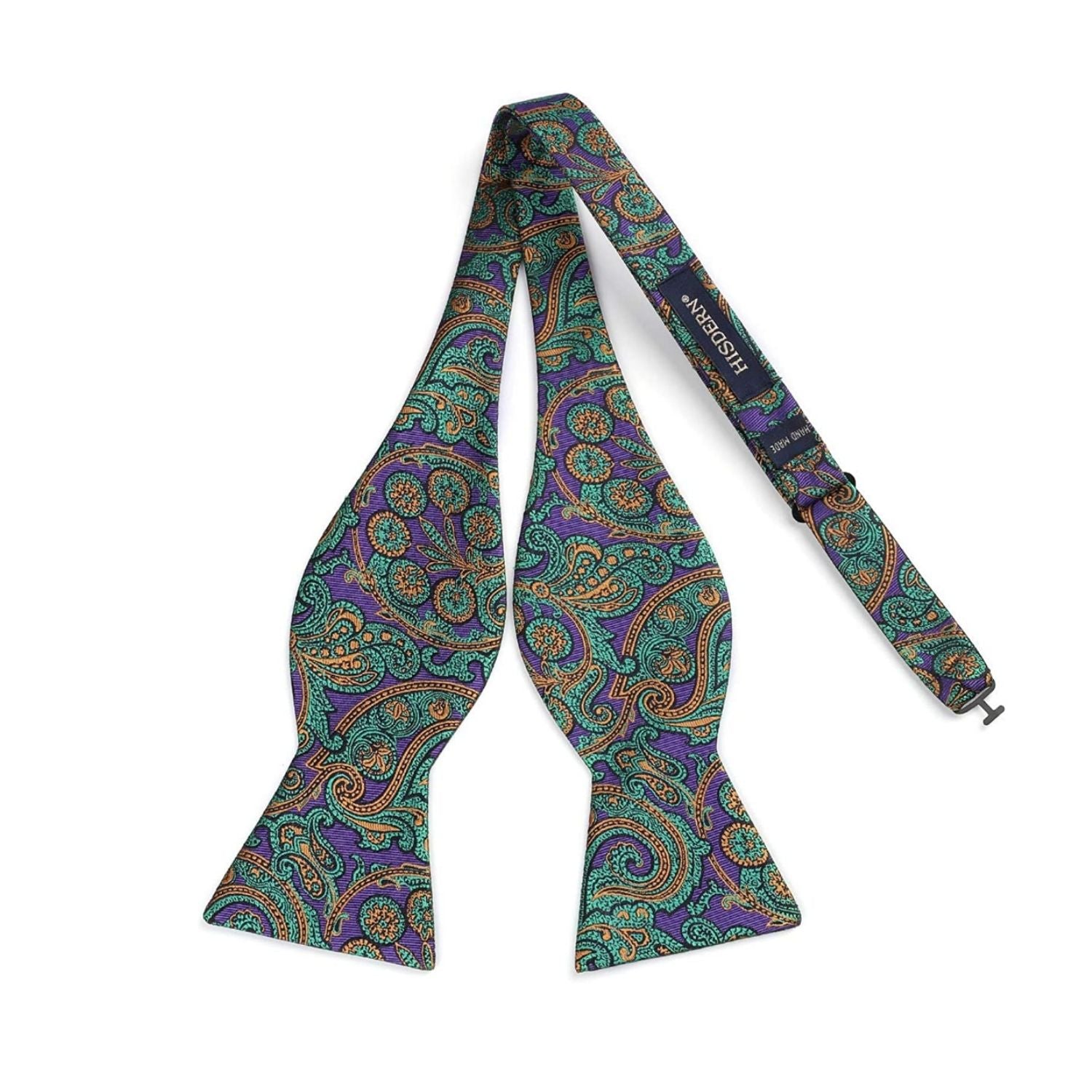 Vintage Green And Purple Paisley Bow Tie Set - Image 2