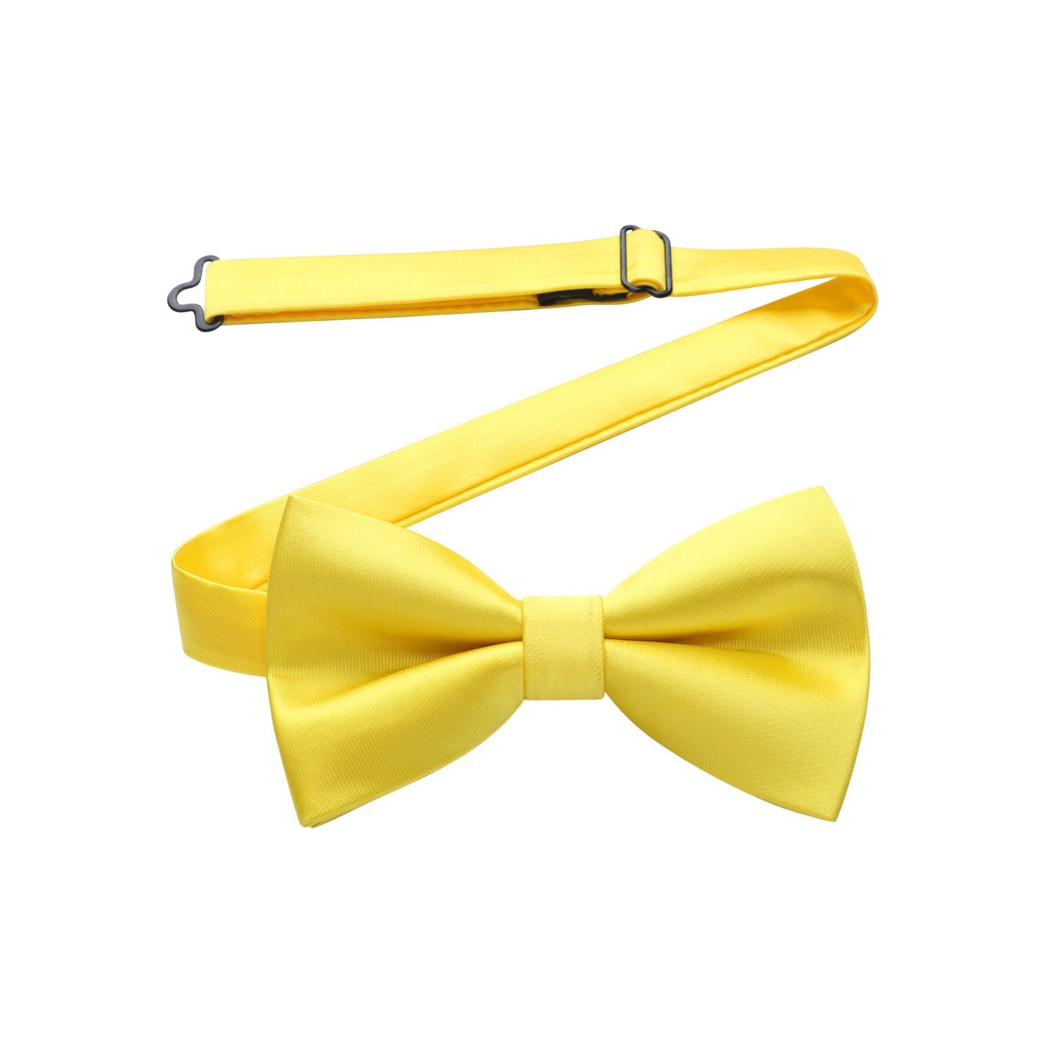 Yellow Solid Pre-Tied Bow Tie For Evening Wear
