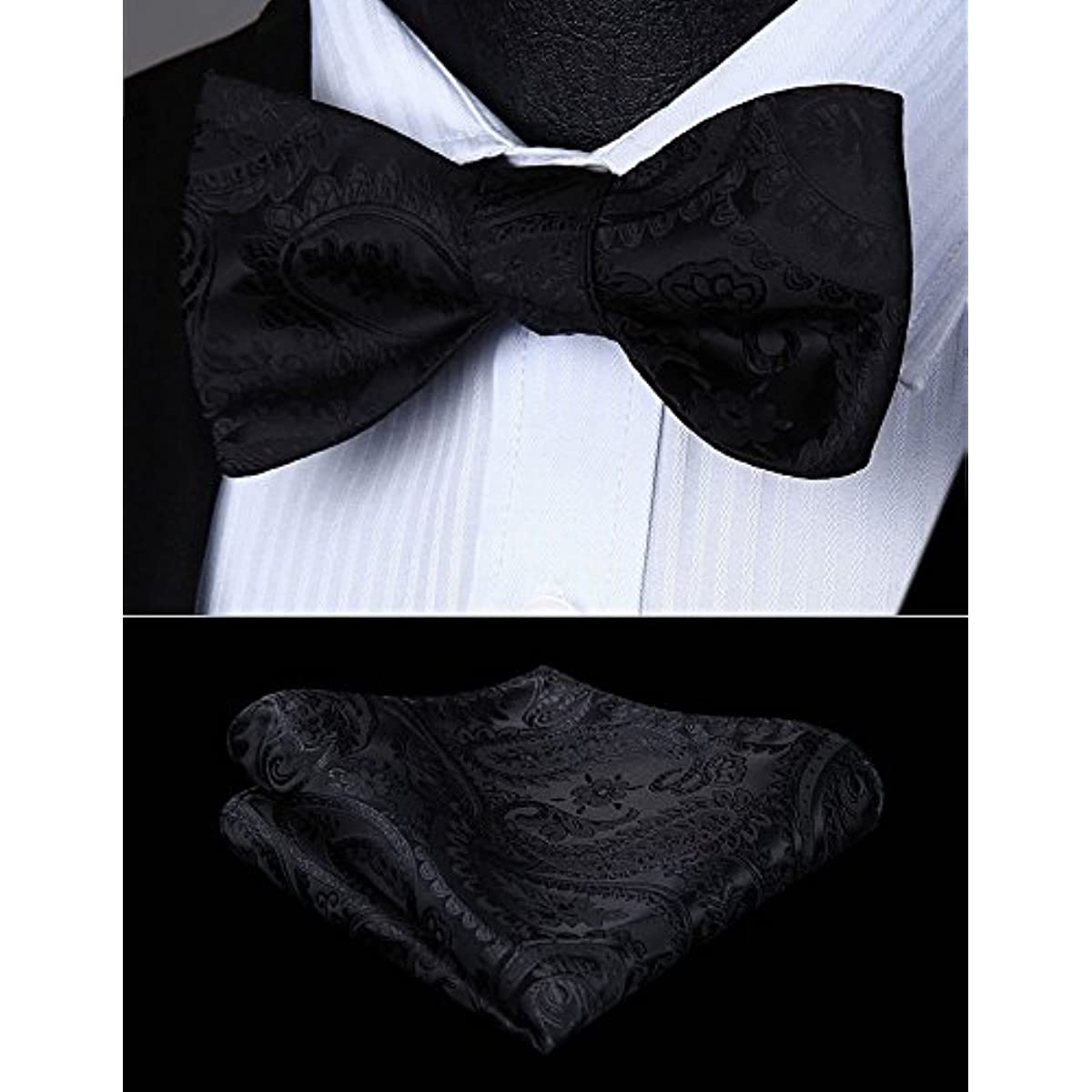 Black Paisley Bow Tie Set For Evening Wear - Image 2