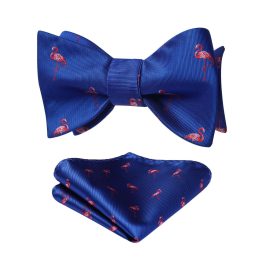 Flamingo Blue Red Animal Bow Tie Accessories Set For Party