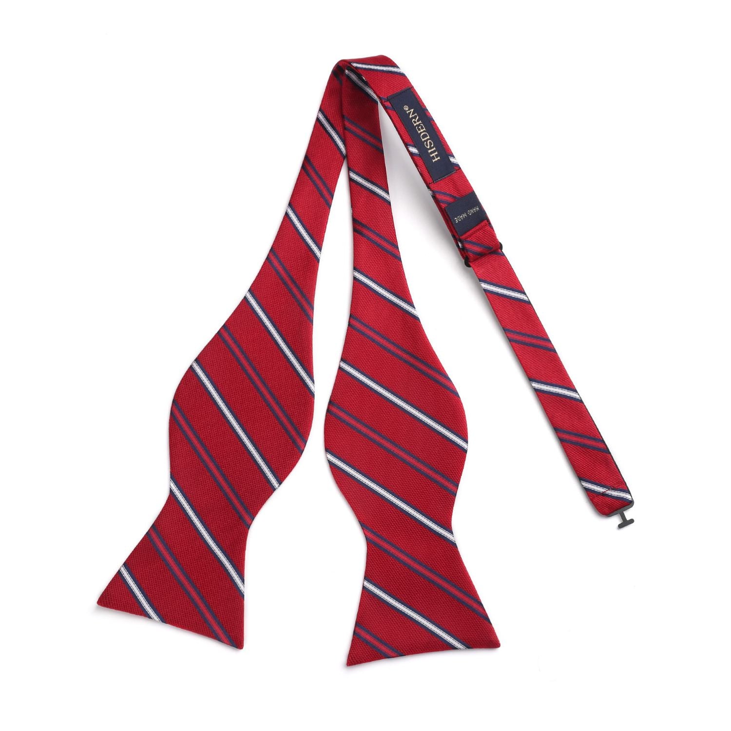 Red White Striped Bow Tie Accessories Set For Evening Wear - Image 3
