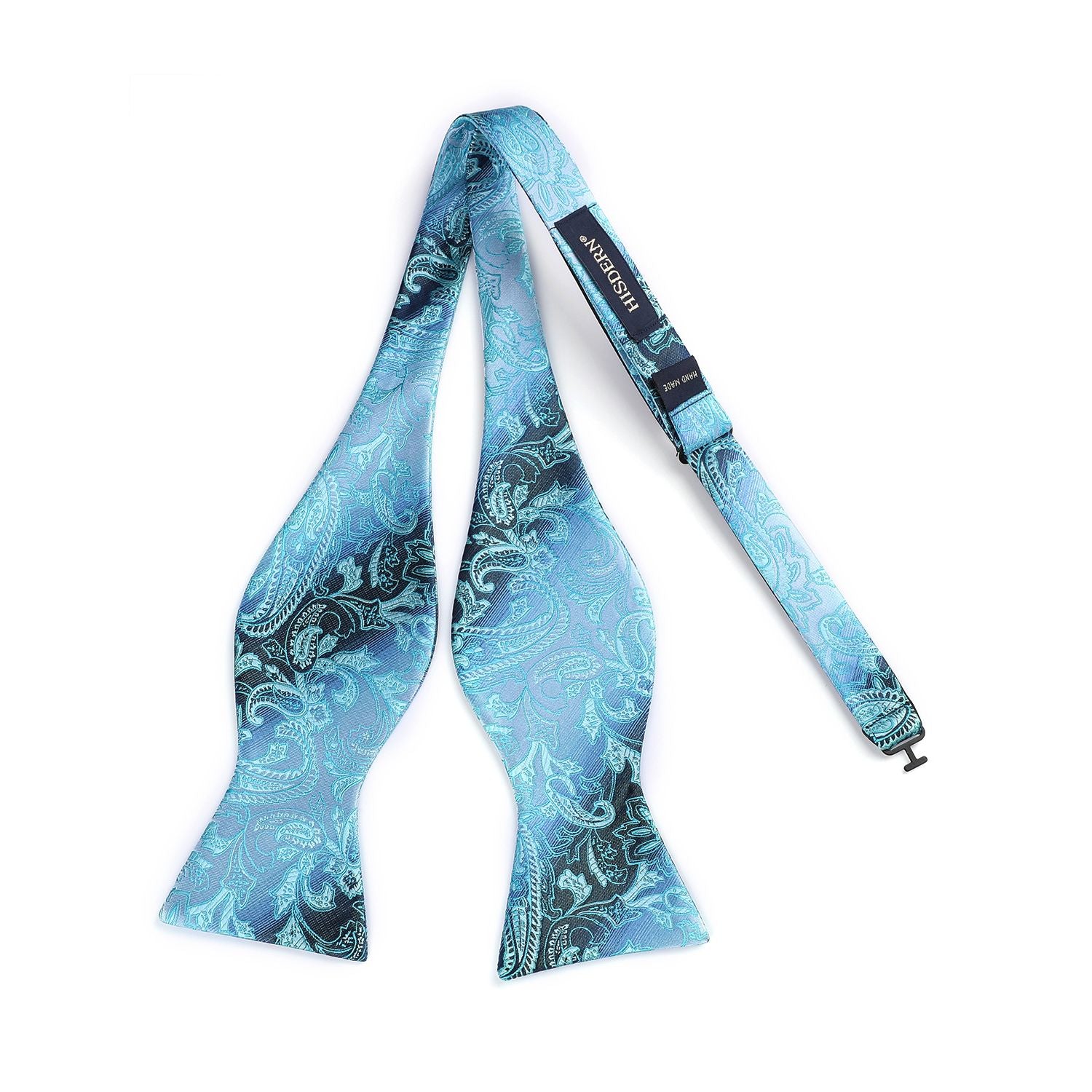 Aqua Paisley Bow Tie Set For Evening Wear - Image 3