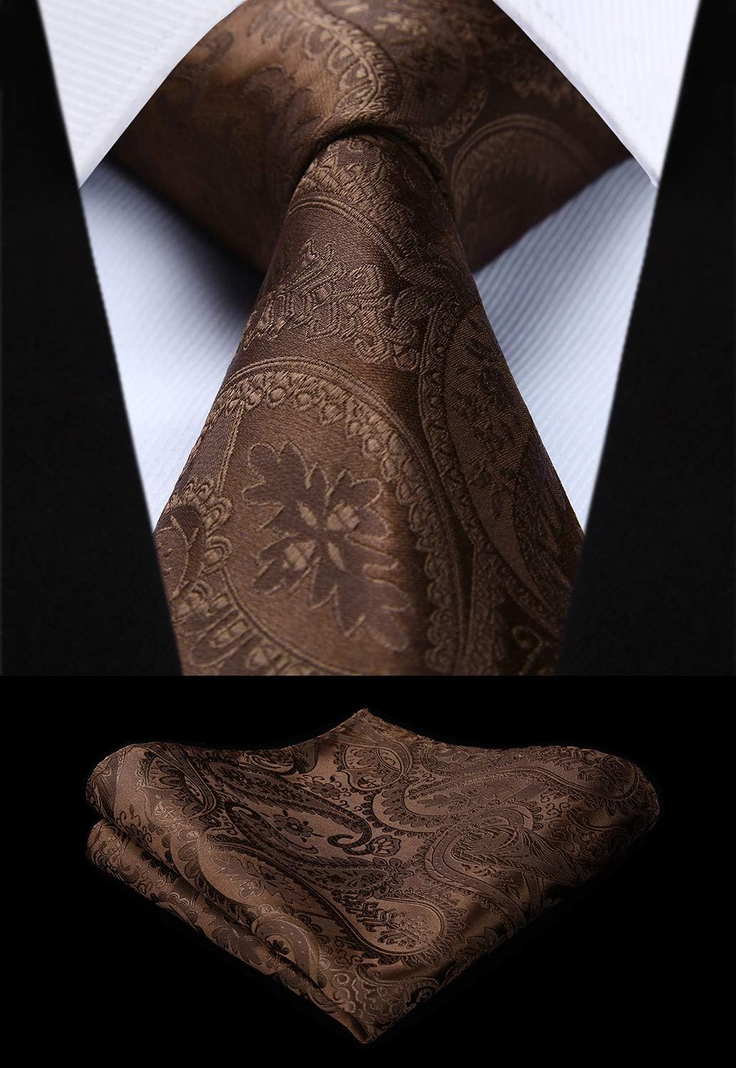 Men's Brown Paisley Vest Tie Set For Weddings Anniversary - Image 3