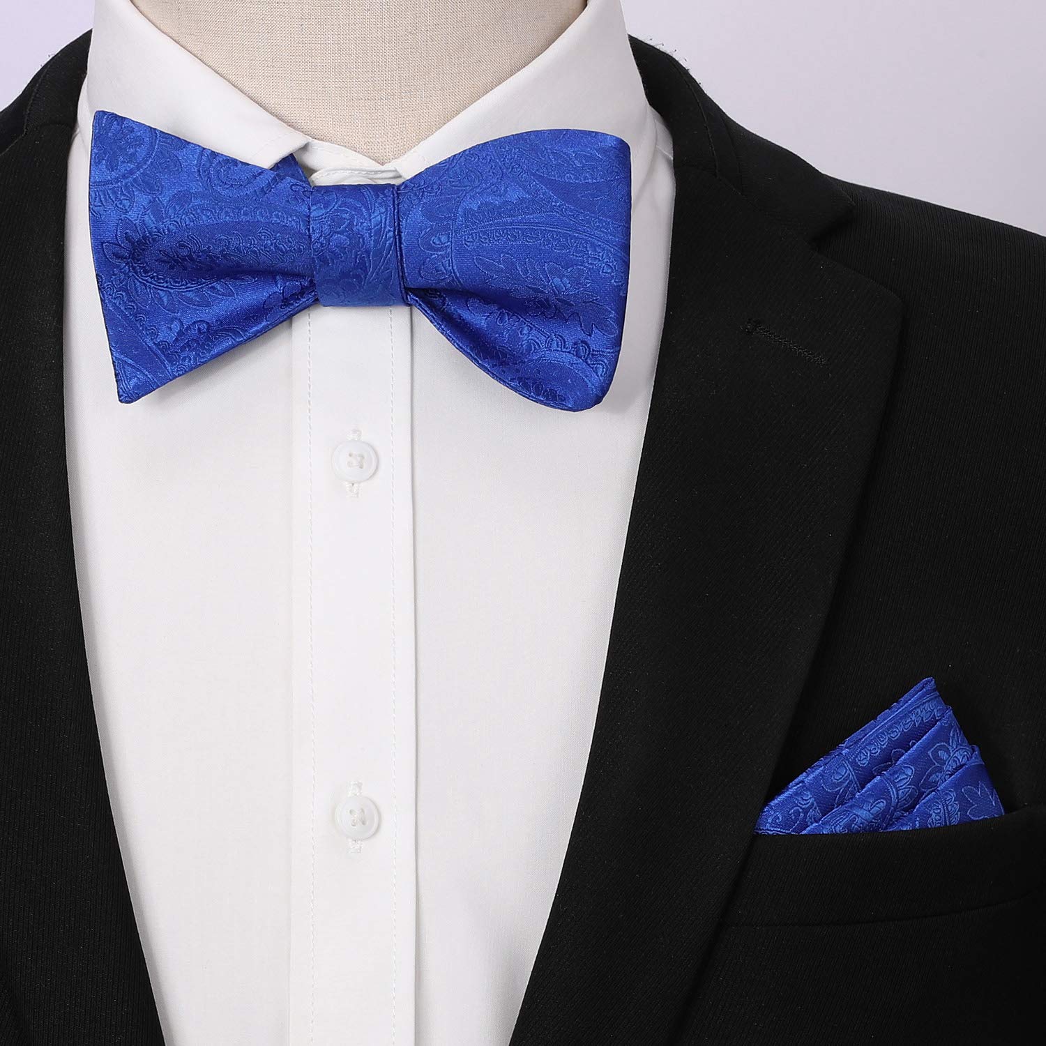 Blue Paisley Bow Tie Set For Evening Wear - Image 3