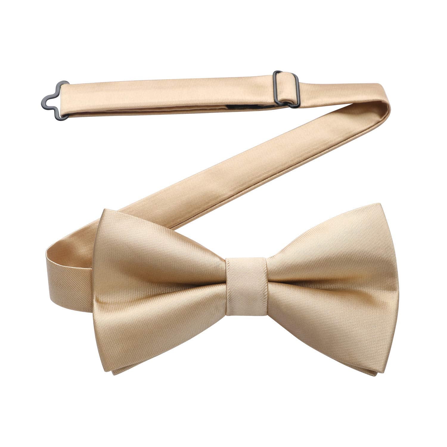 Champagne Solid Pre-Tied Bow Tie Adjustable For Wedding Party