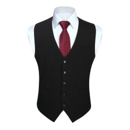 Men's Black Satin Suit Vest Formal Wear
