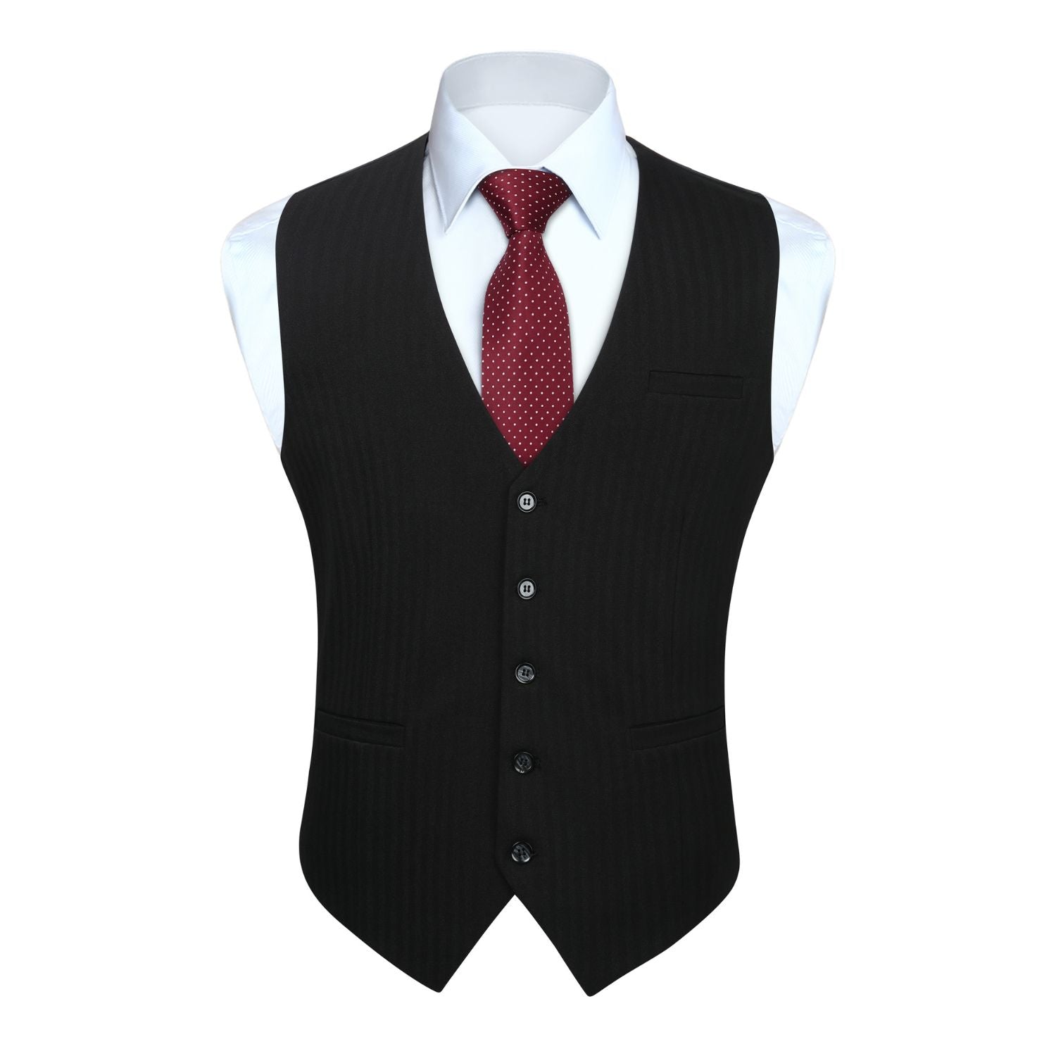Men's Black Satin Suit Vest Formal Wear