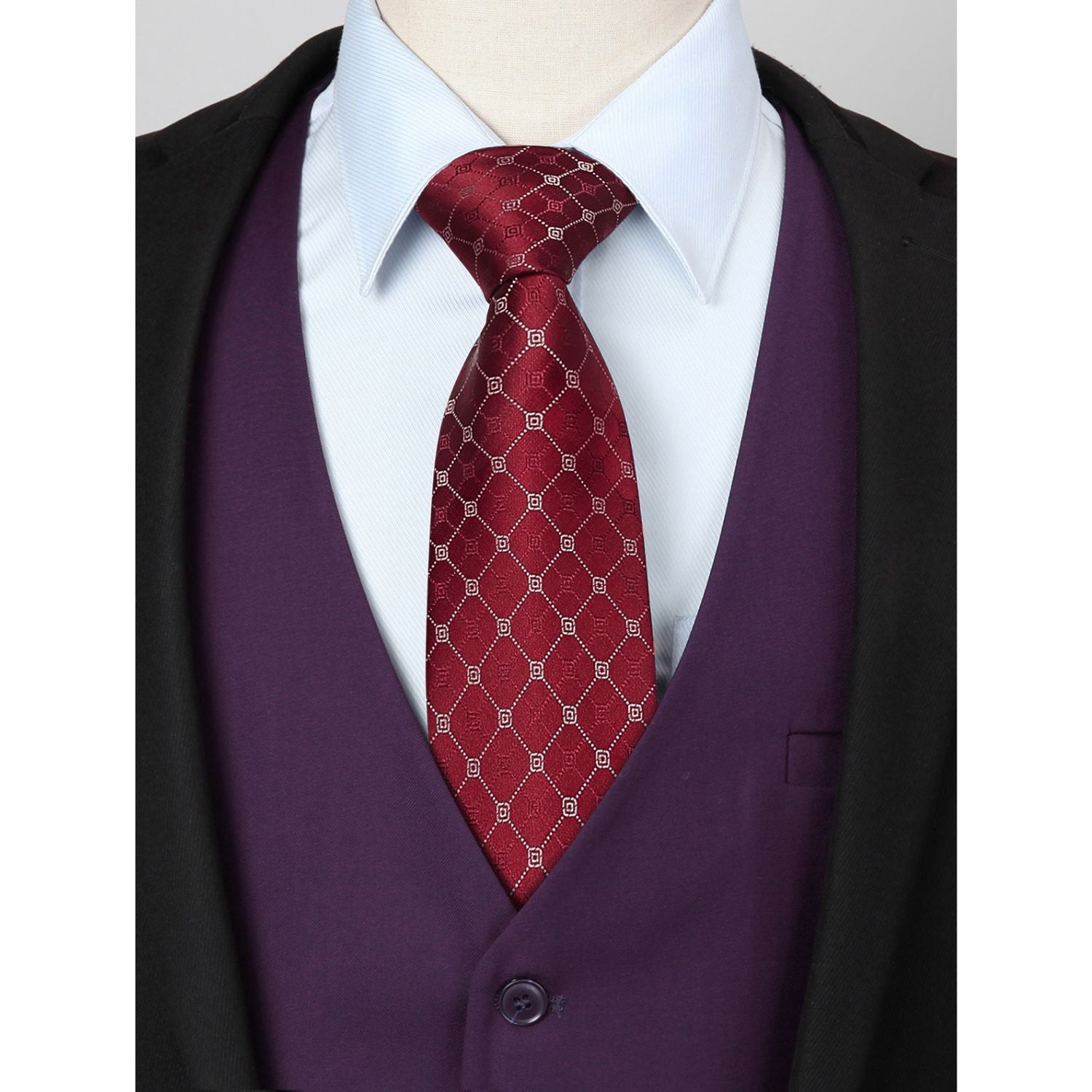 Men's Purple Satin Suit Vest For Wedding - Image 3
