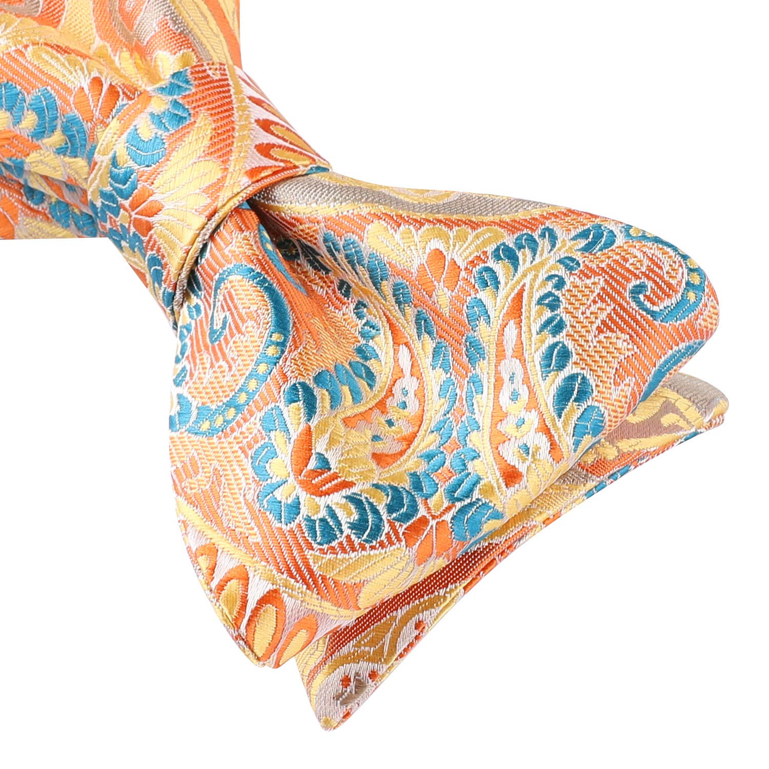 Orange Paisley Bow Tie Set For Evening Wear - Image 3