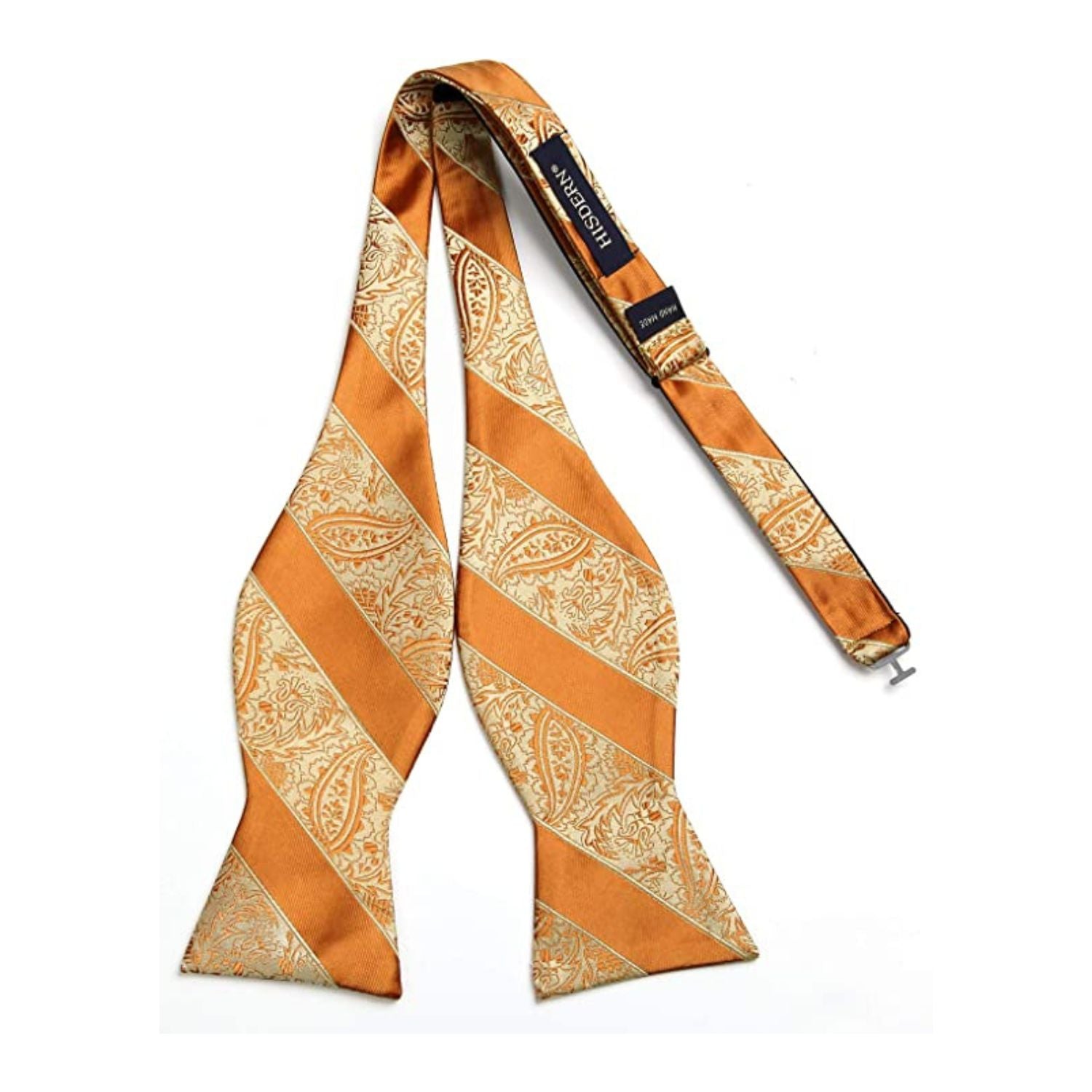 Golden Striped Bow Tie Accessories Set For Evening Wear - Image 3