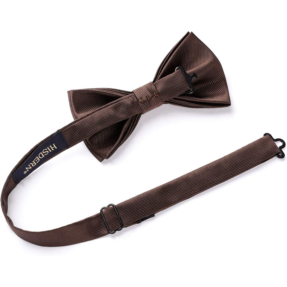 Brown Solid Pre-Tied Bow Tie Accessories Set For Evening Wear - Image 3