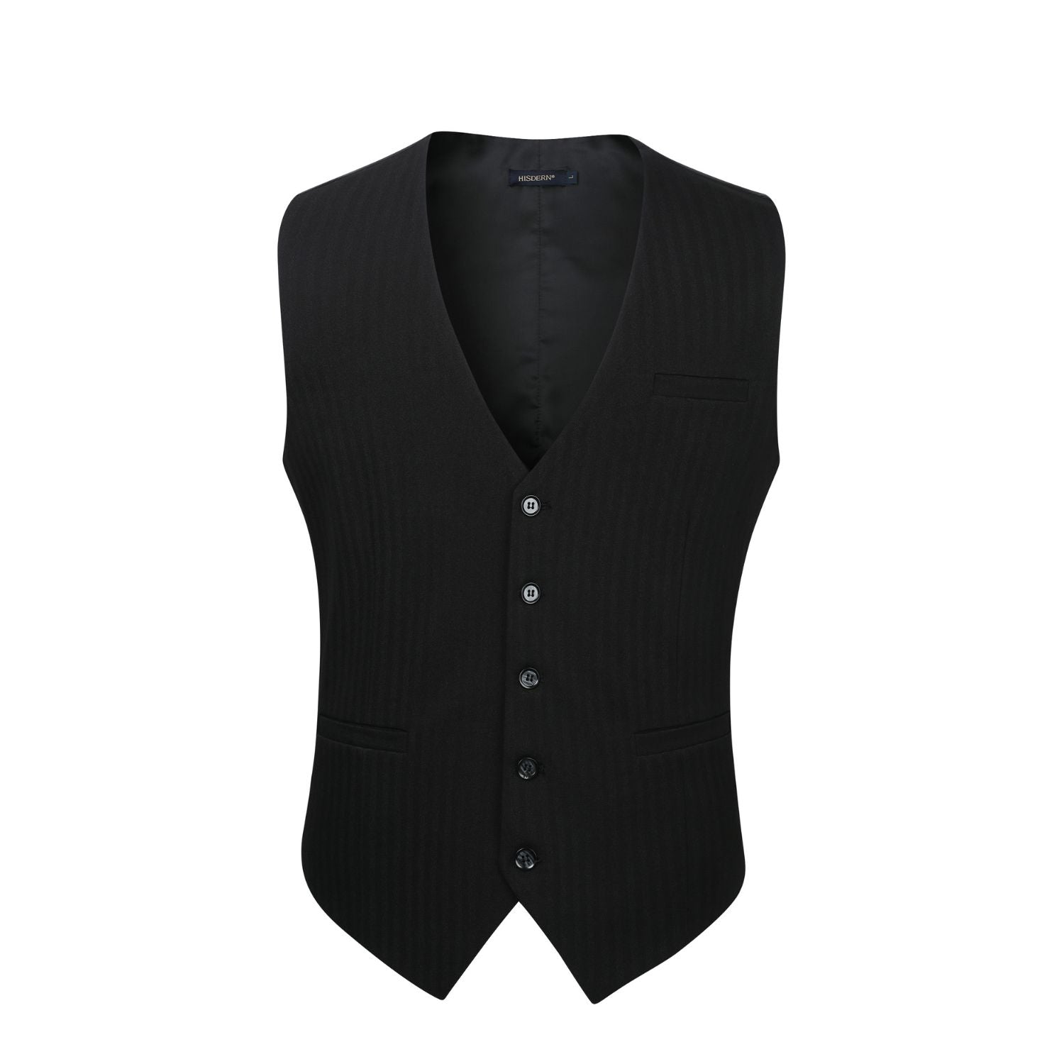 Men's Black Satin Suit Vest Formal Wear - Image 2
