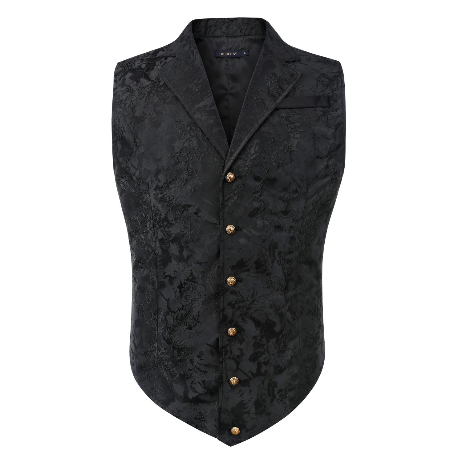 Gothic Men's Formal Vest Black Lapel Party Coat
