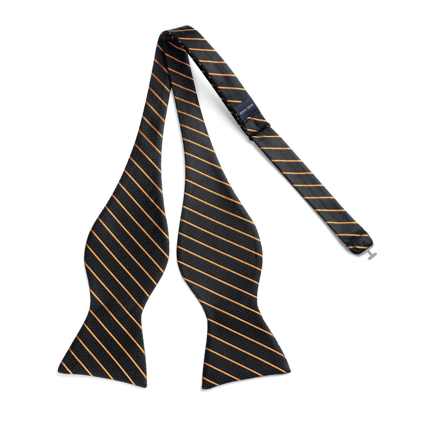 Black Gold Striped Bow Tie Accessories Set For Evening Wear - Image 3