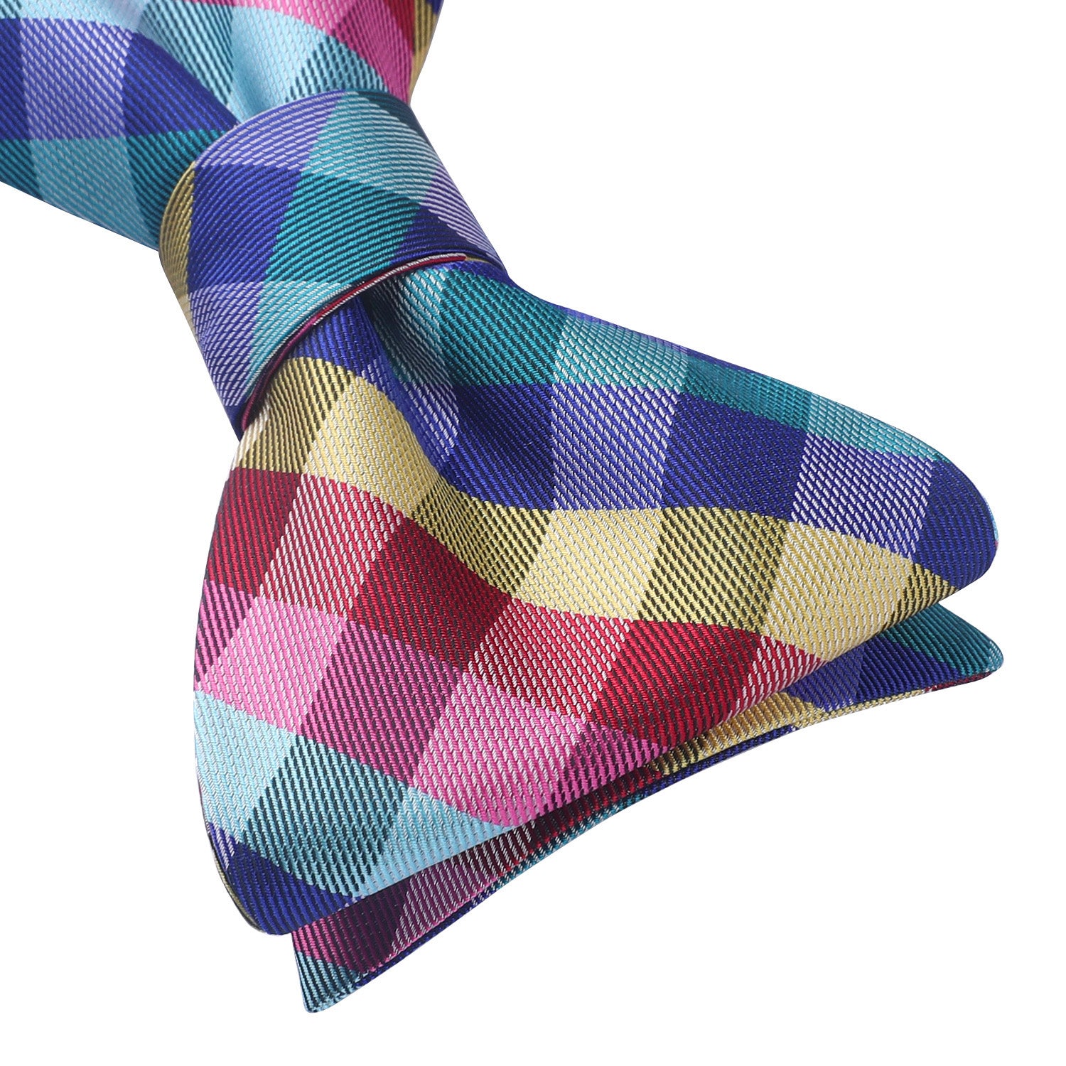 Yellow Blue Red Plaid Bow Tie Set For Special Occasions - Image 3
