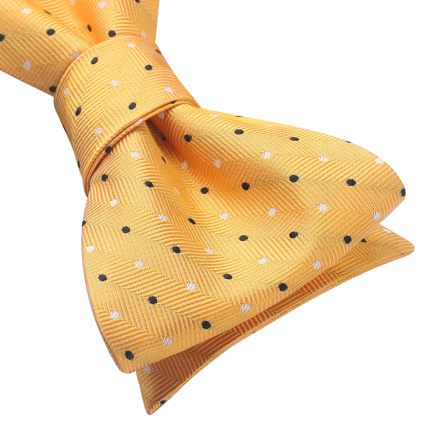 Polka Dots Yellow Bow Tie Set For Party Wedding - Image 3