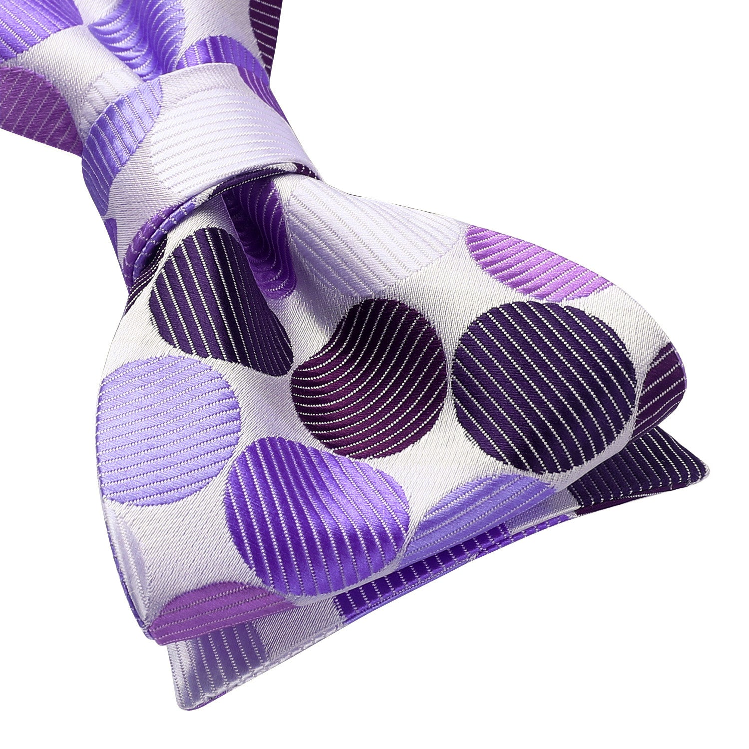 Polka Dots Purple Bow Tie Set For Party Wedding - Image 3