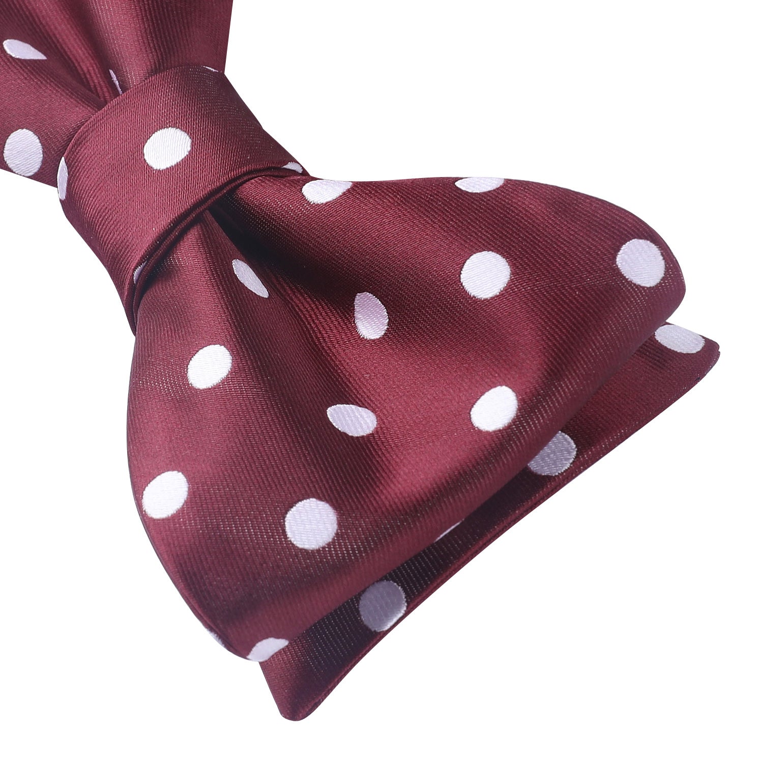 Polka Dots Burgundy White Bow Tie Set For Party Wedding - Image 3